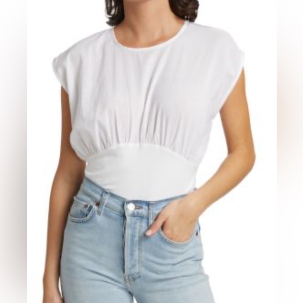 ATM Anthony Thomas Melillo Mixed Media Pima Cotton Top.  Size large.